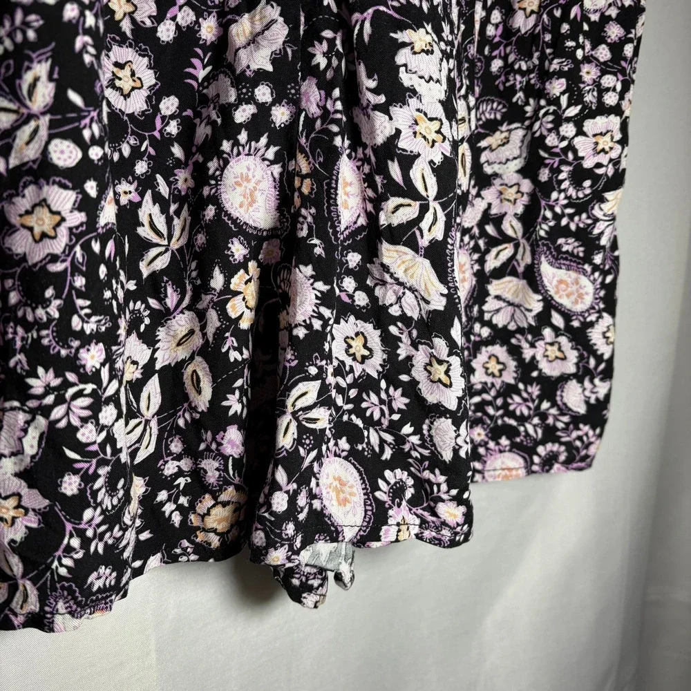 NWT Live To Be Spoiled Purple Paisley‎ Flutter Tier Romper Shorts Large Boutique